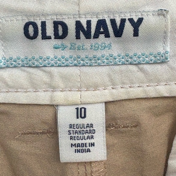 Old Navy Tan Flat Front Classic Chino Shorts Size 10 - Picture 6 of 7